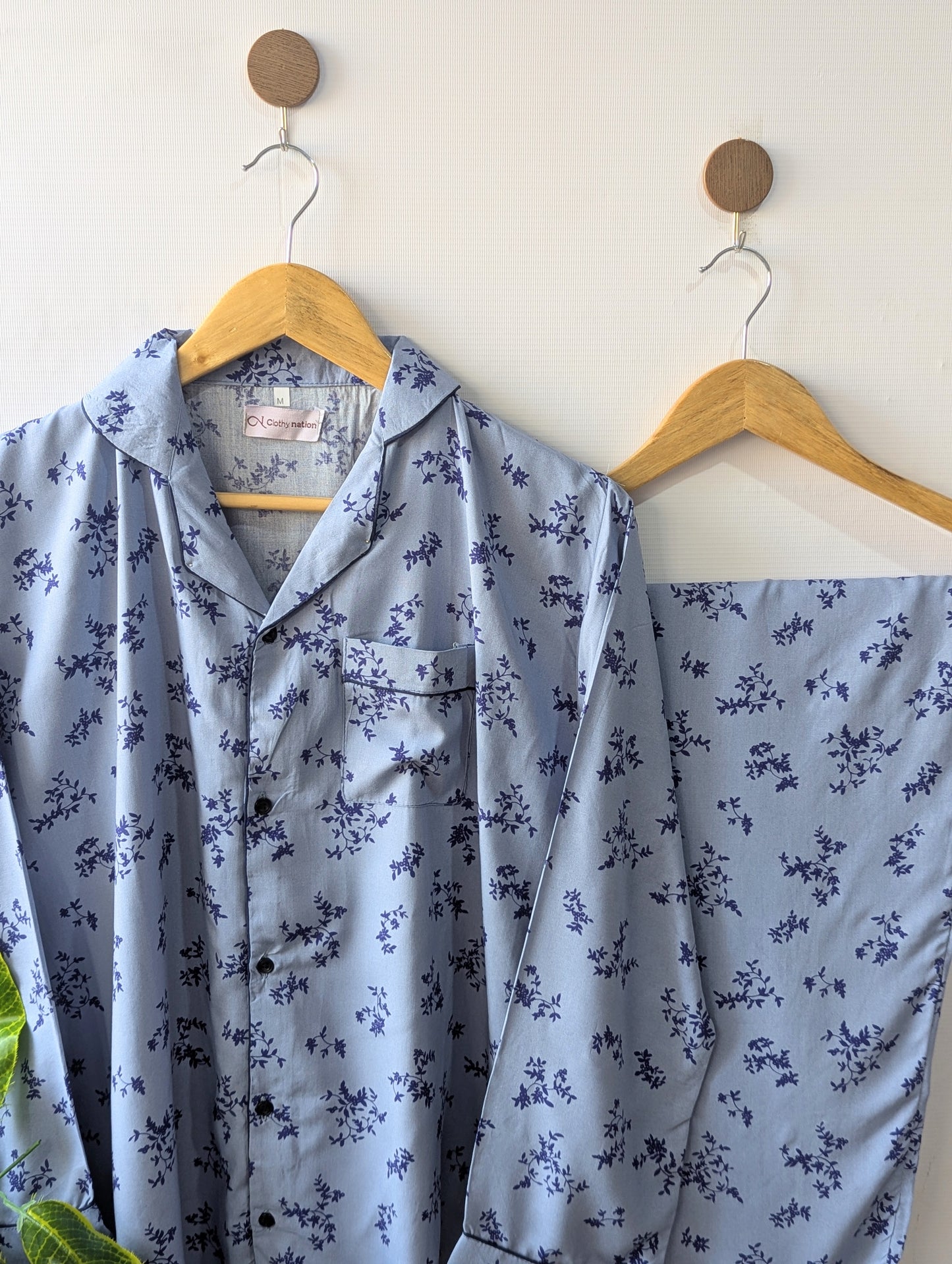 Blue Petals Linen PJ Set