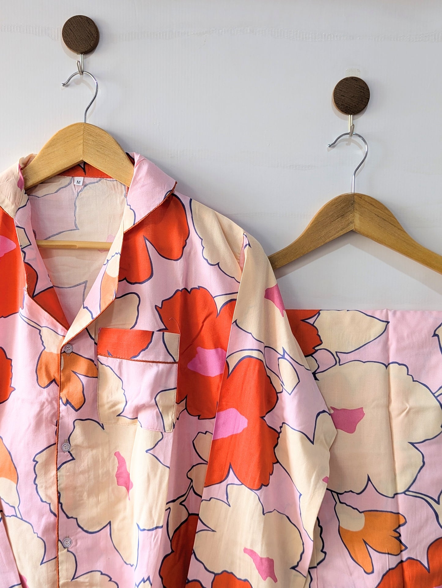 Baby Pink Floral Linen PJ Set