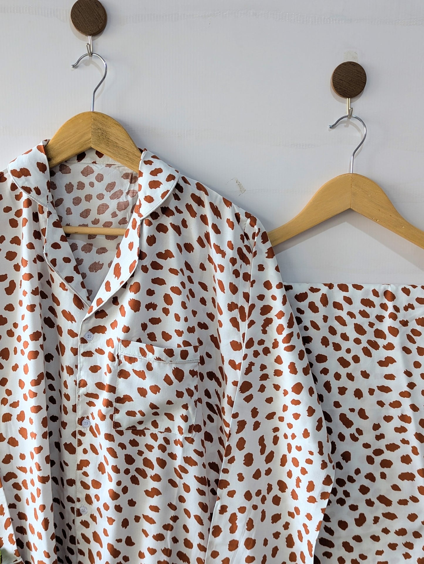 Brown Spots Linen PJ Set