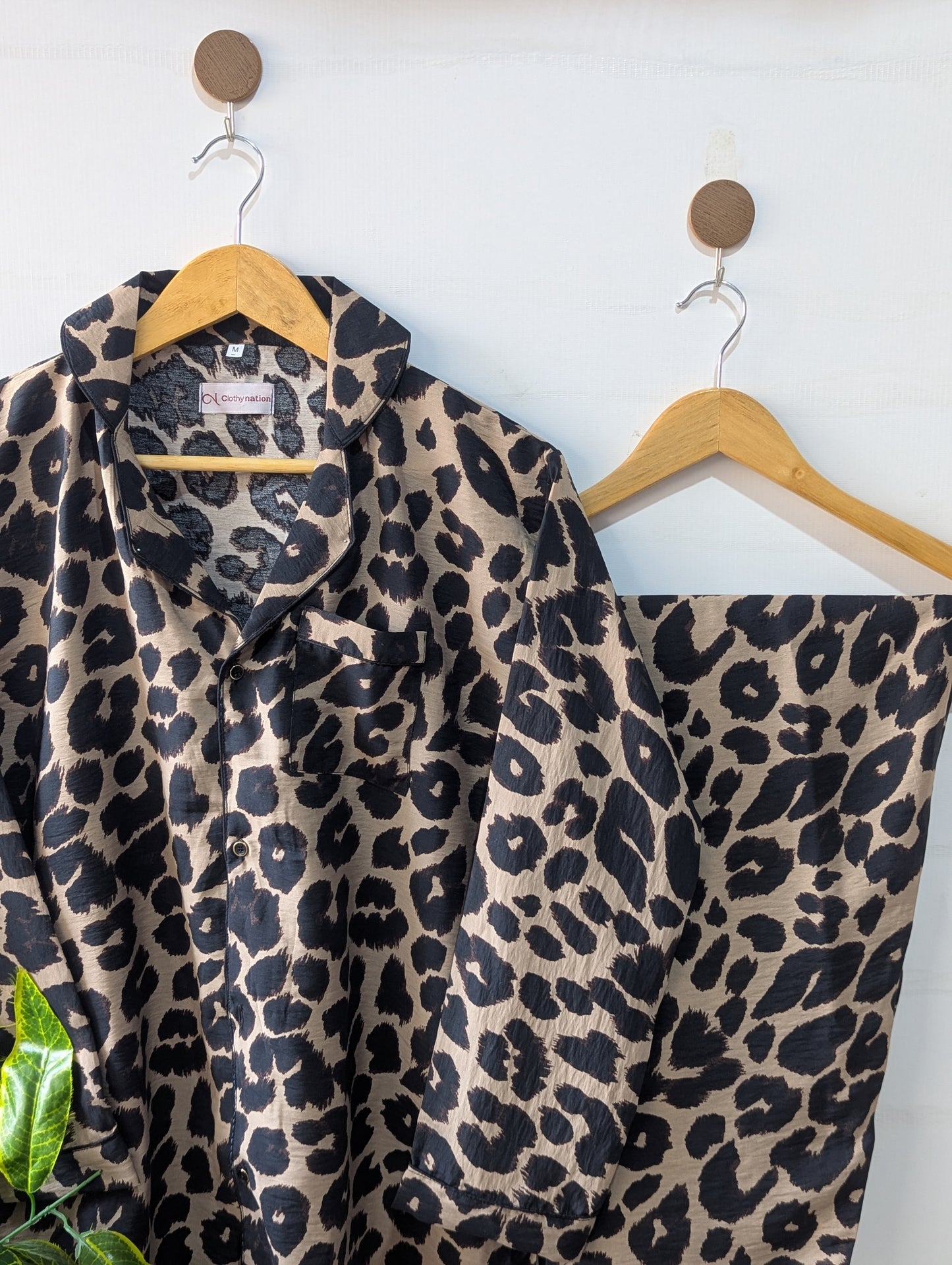 Cheetah Print Linen PJ Set