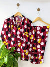 Maroon Pop Linen PJ Set