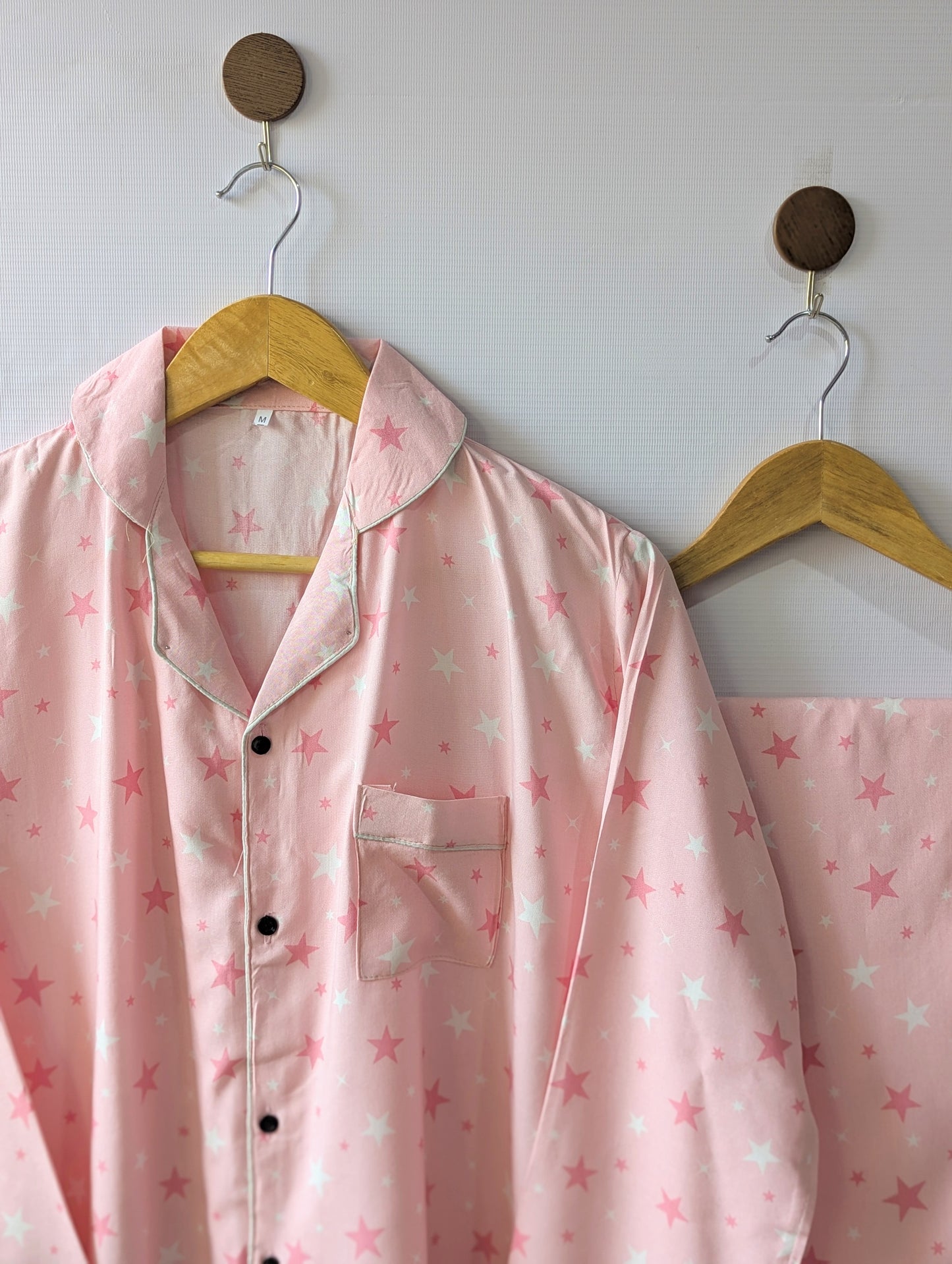 Pink Stars Linen PJ Set