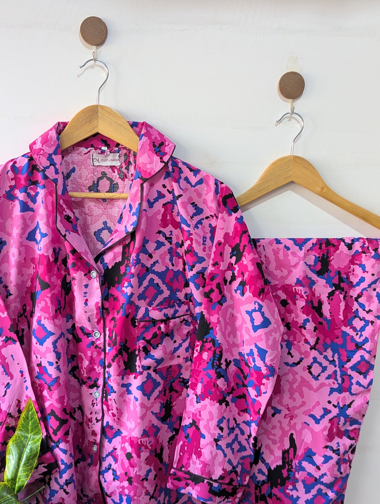 Pink Splash Linen PJ Set