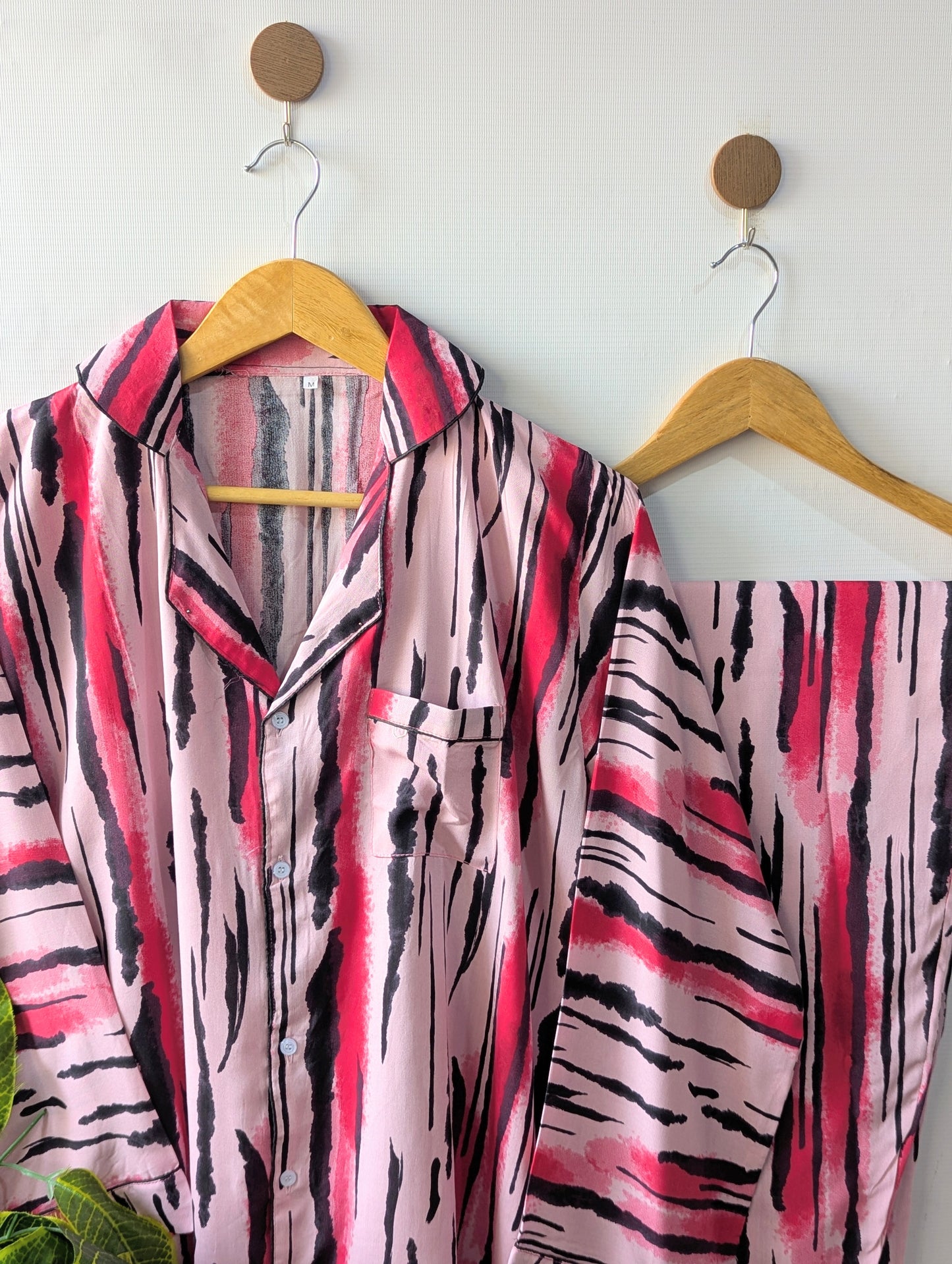 Pink Canvas Linen PJ Set