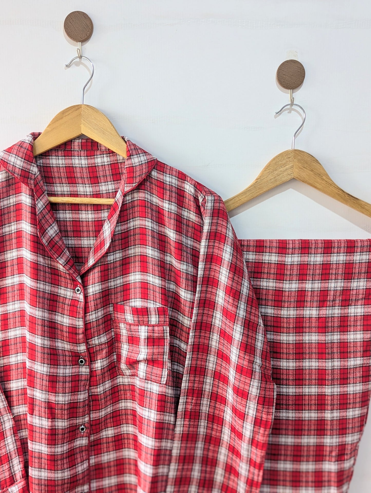 Red & White Check Linen PJ Set