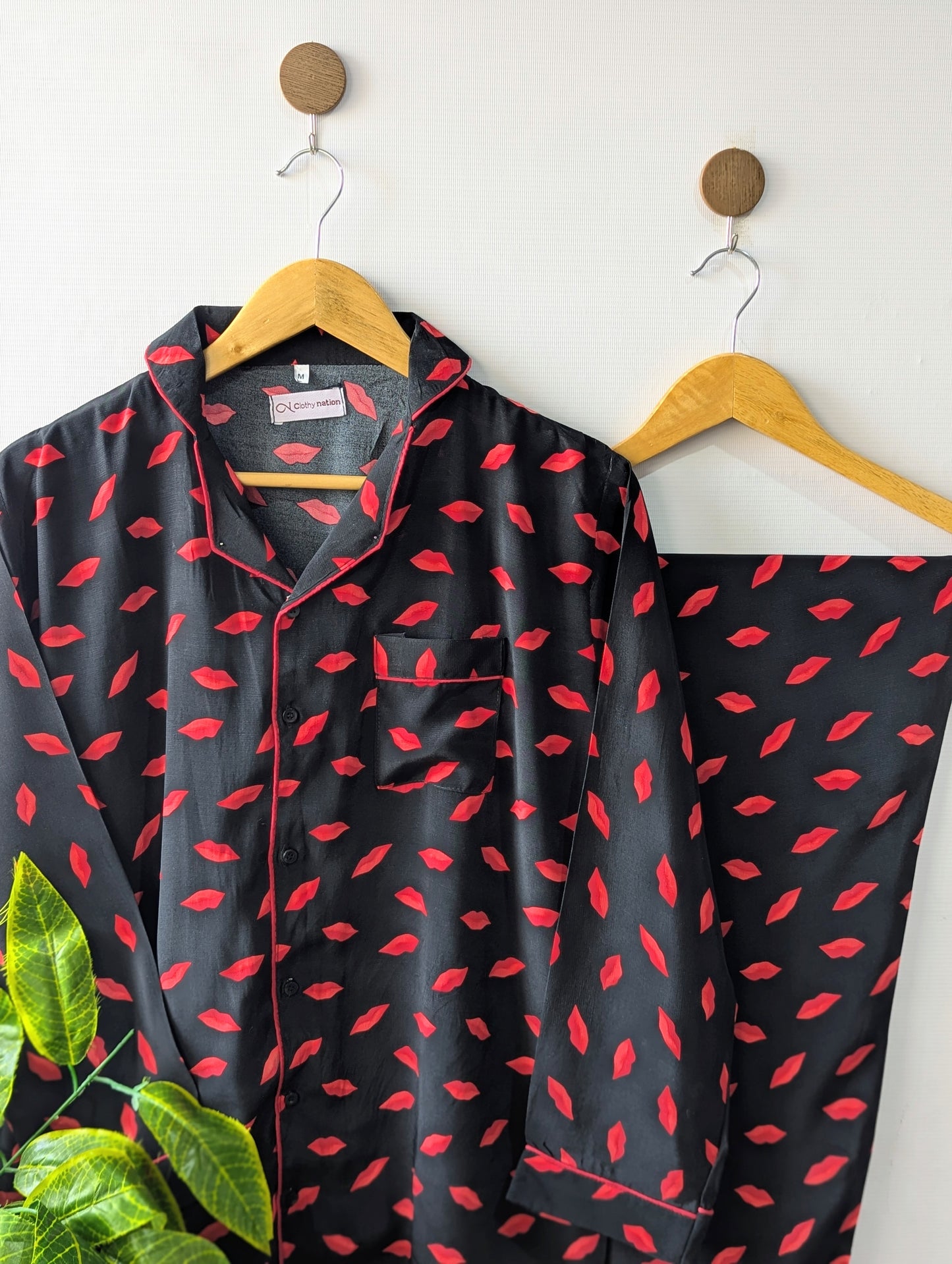Black Kisses Linen PJ Set