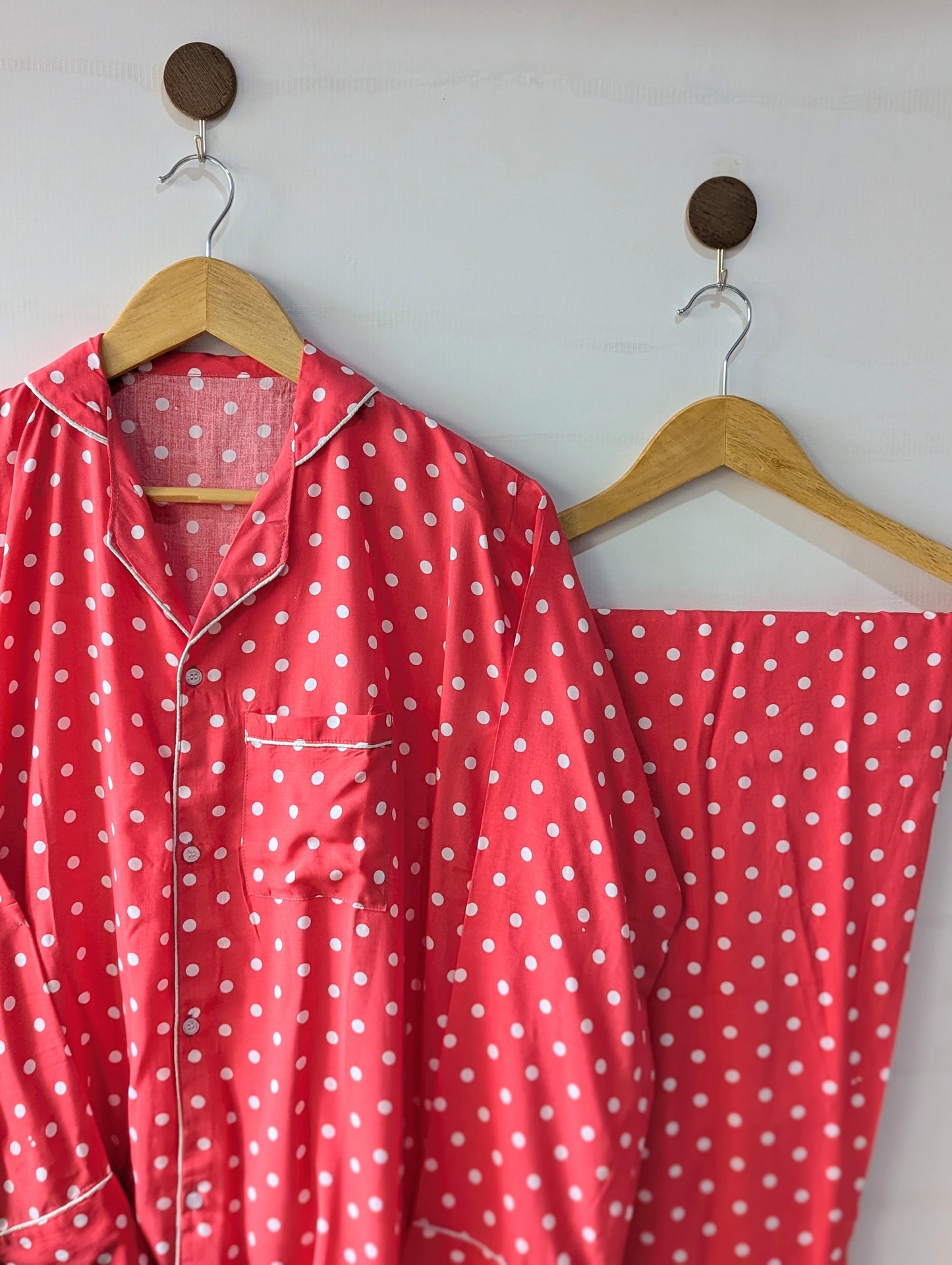 Red Polka Linen PJ Set