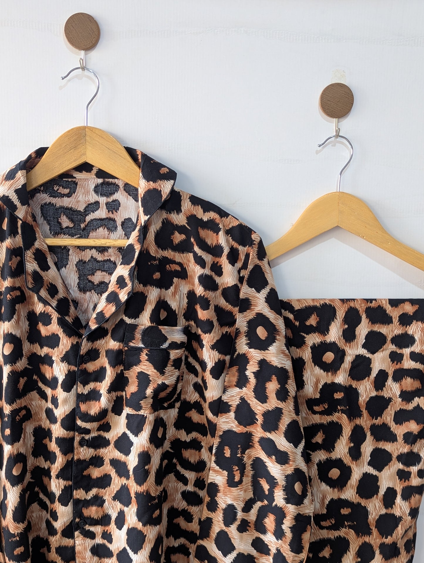 Cheetah Print Linen PJ Set