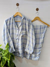 Sky Checks Linen PJ Set