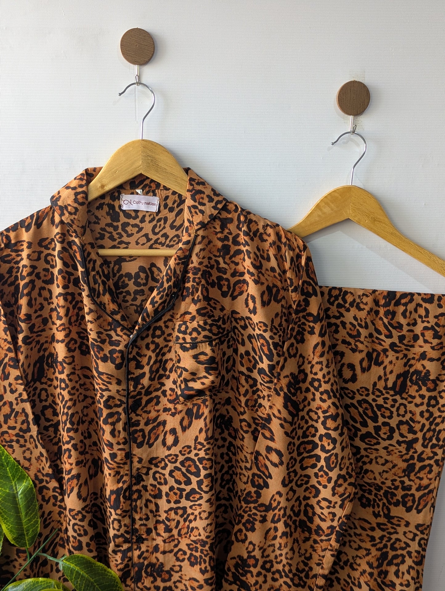 Leopard Print Linen PJ Set