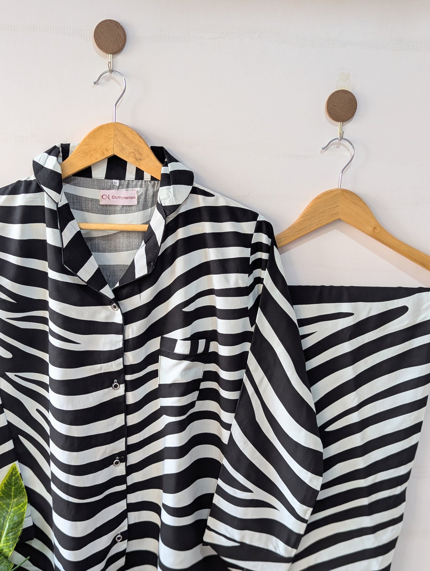 Zebra Lines Linen PJ Set