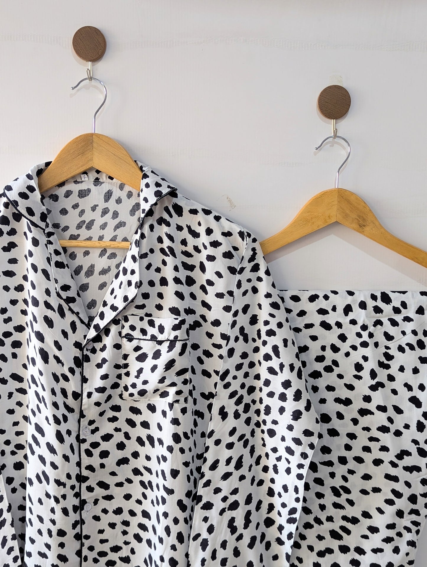 Black Spots Linen PJ Set
