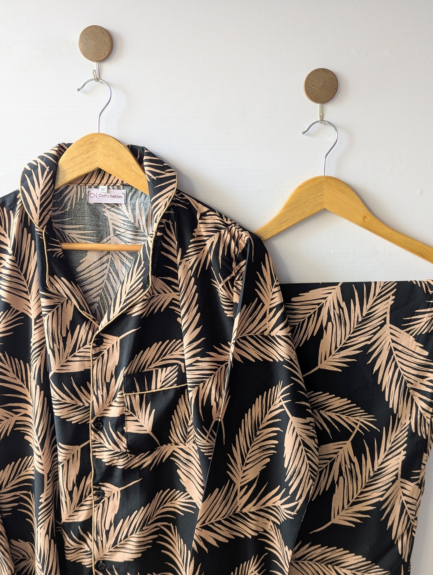 Midnight Palm Linen PJ Set