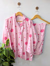 Pink Daisy Floral Linen PJ Set