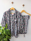 Black Bow Stripes Linen PJ Set