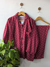 Maroon Bows Linen PJ Set