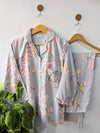 Grey Florals Linen PJ Set