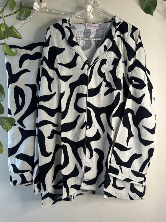 White Peace Linen PJ Set