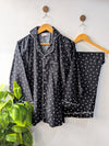 Black Little Bows Linen PJ Set