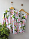 White & Pink Fruit Linen PJ Set