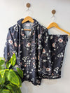 Navy Flora Linen PJ Set