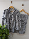 Grey leopard Linen PJ Set