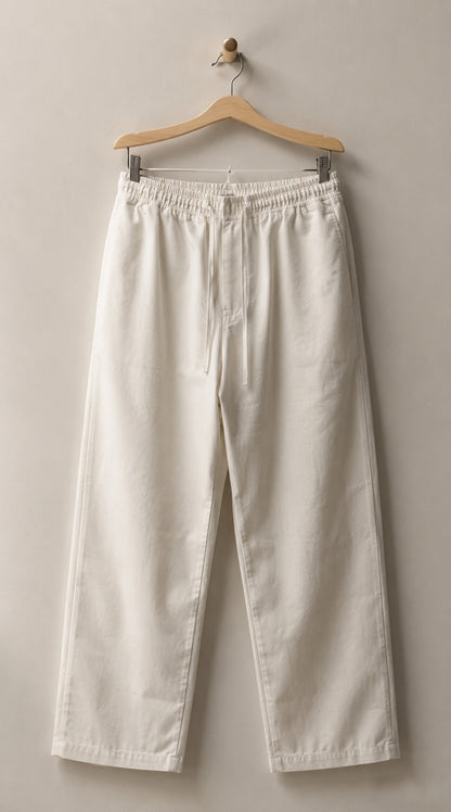 Wide Leg Irish Linen Trousers - White
