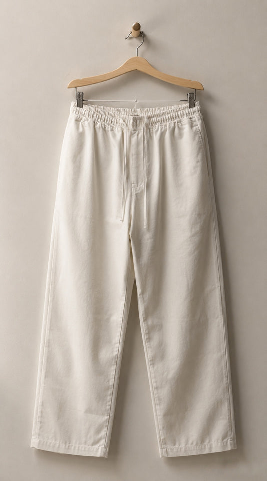 Wide Leg Irish Linen Trousers - White