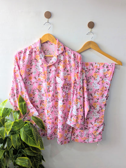 Pink Little Petals Linen PJ Set