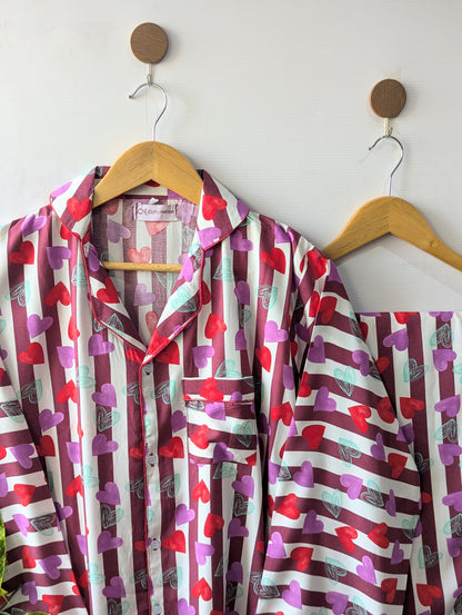 Lining Multi Hearts Linen PJ Set