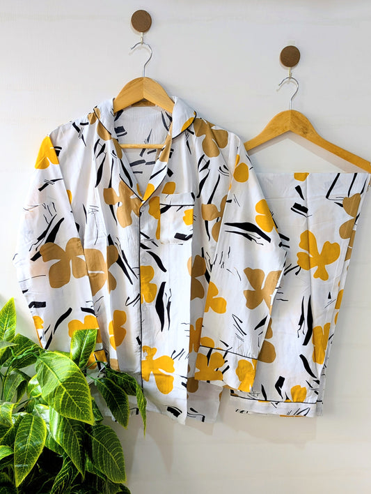 Yellow Peace Linen PJ Set
