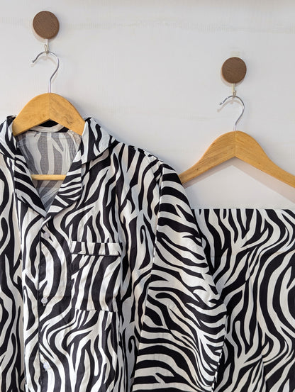 Zebra Lines Linen PJ Set