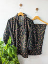 Black & Pink Petals Linen PJ Set