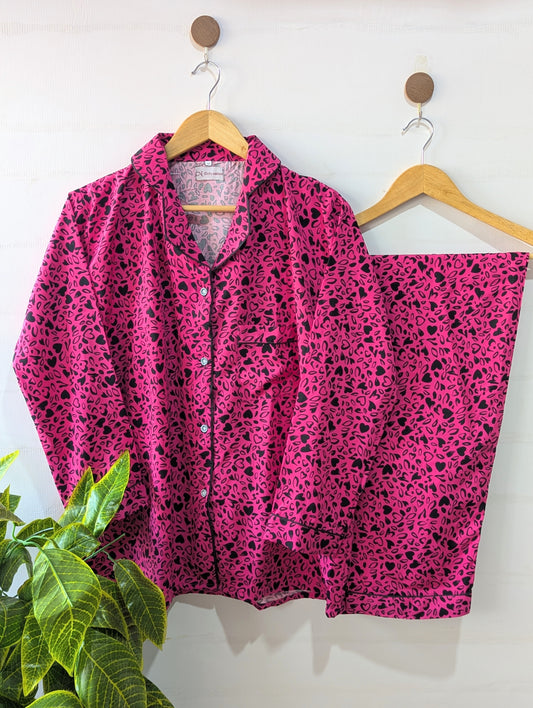 Shocking Hearts Linen PJ Set