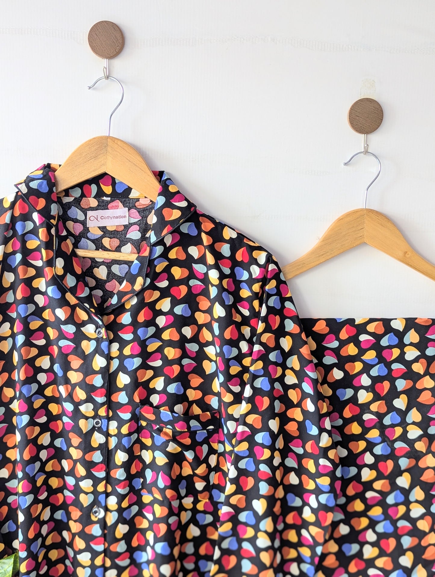 Colorful Hearts Linen PJ Set