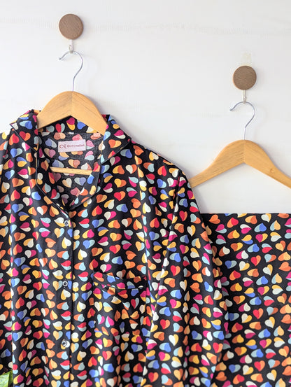 Colorful Hearts Linen PJ Set