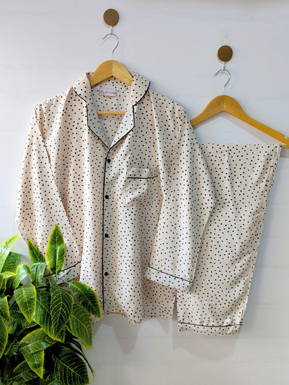 Little Black Hearts Linen PJ Set