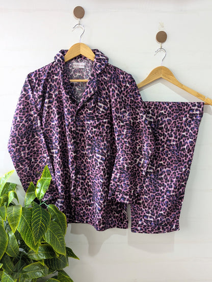 Pink Leopard Linen PJ Set