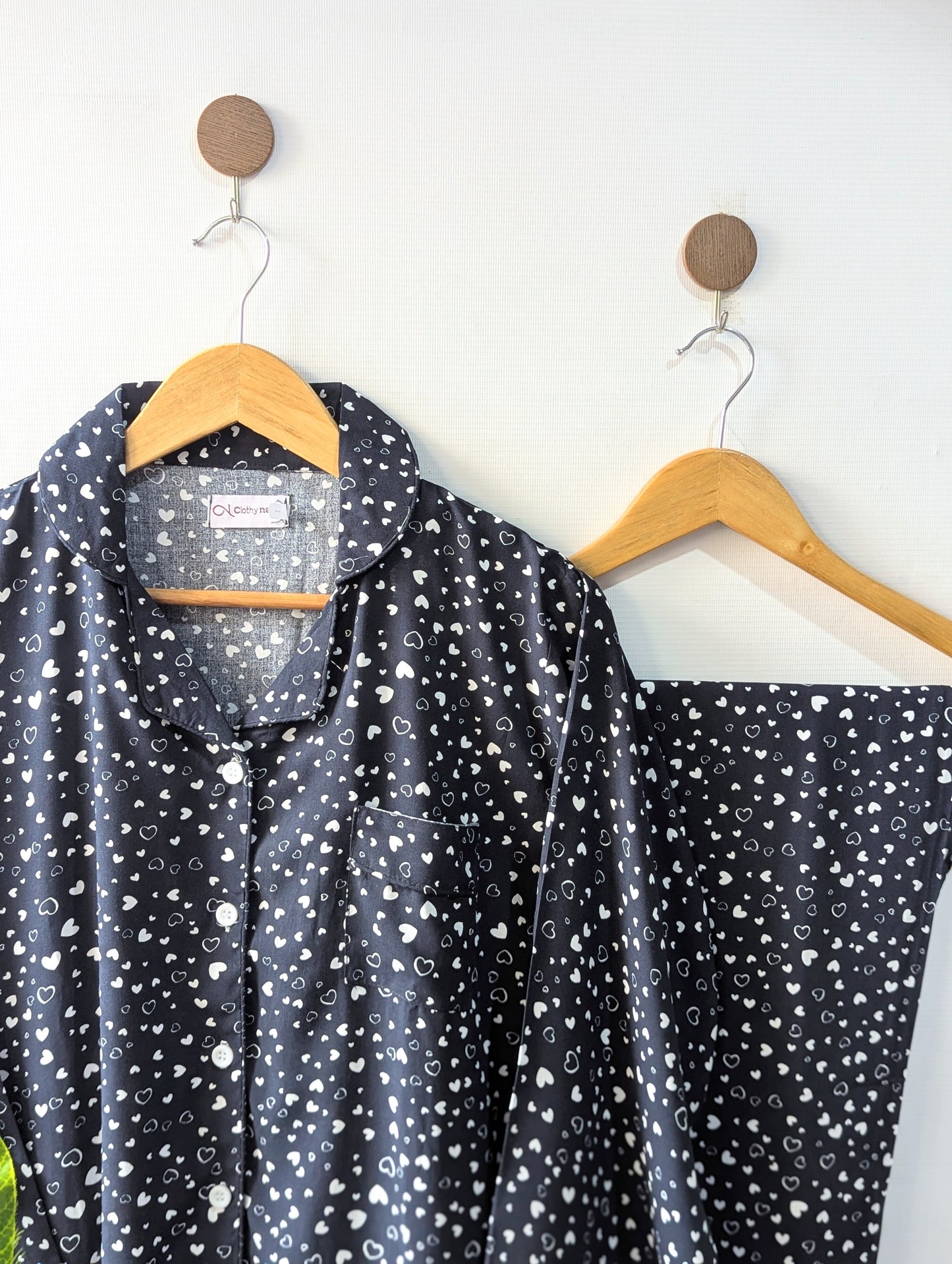 Dark Little Hearts Linen PJ Set