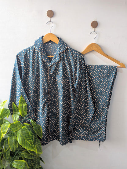 Green Hearts Linen PJ Set