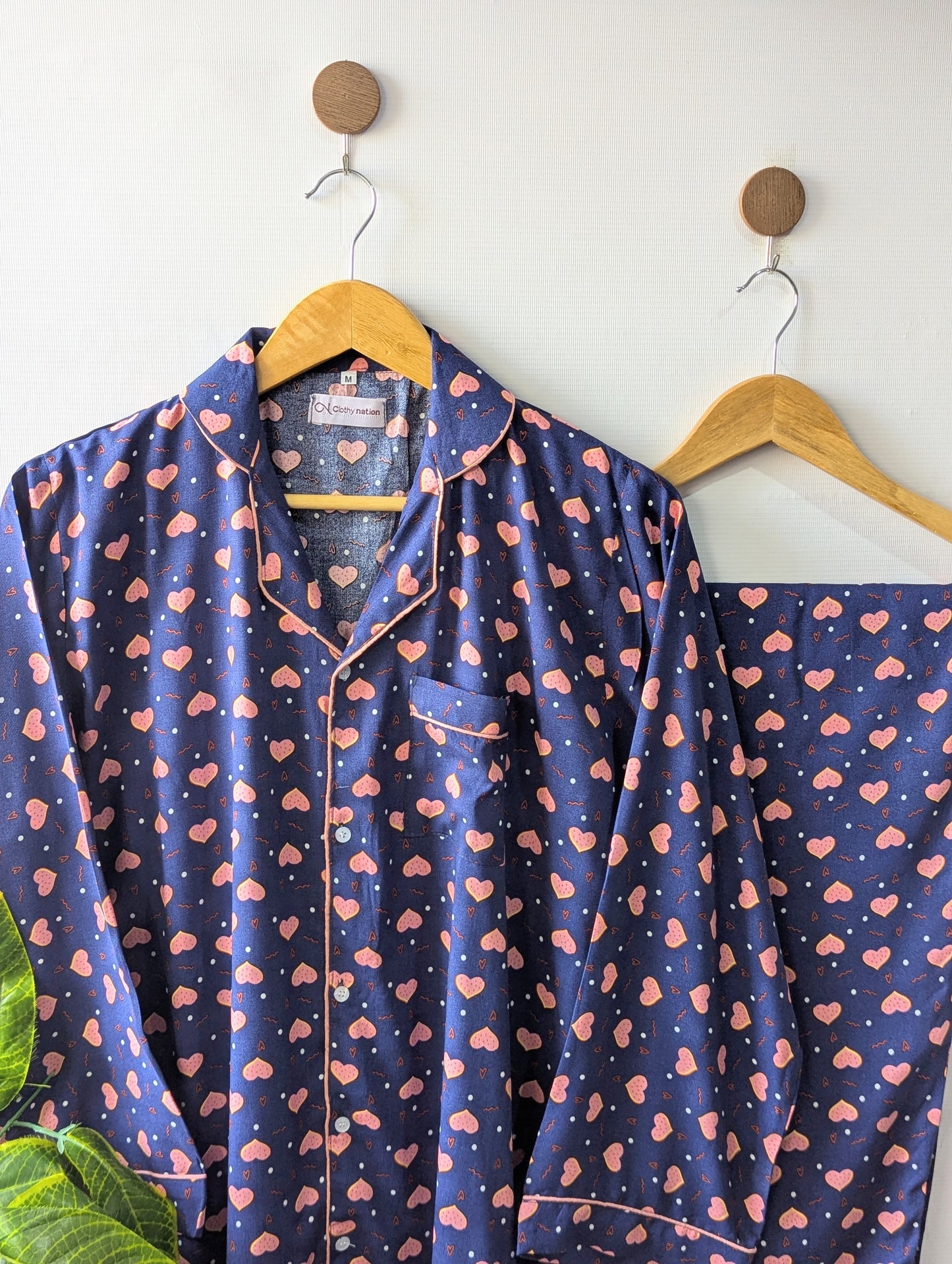 Blue Hearts Linen PJ Set