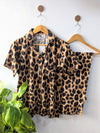 Leopard Linen PJ Set - Half Sleeves