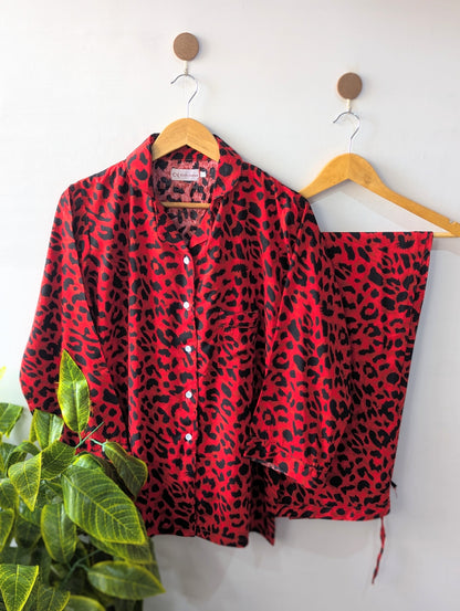 Wild Leopard Linen PJ Set