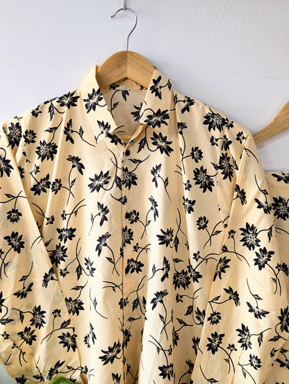 Beige & Black Petals Co-ord Set