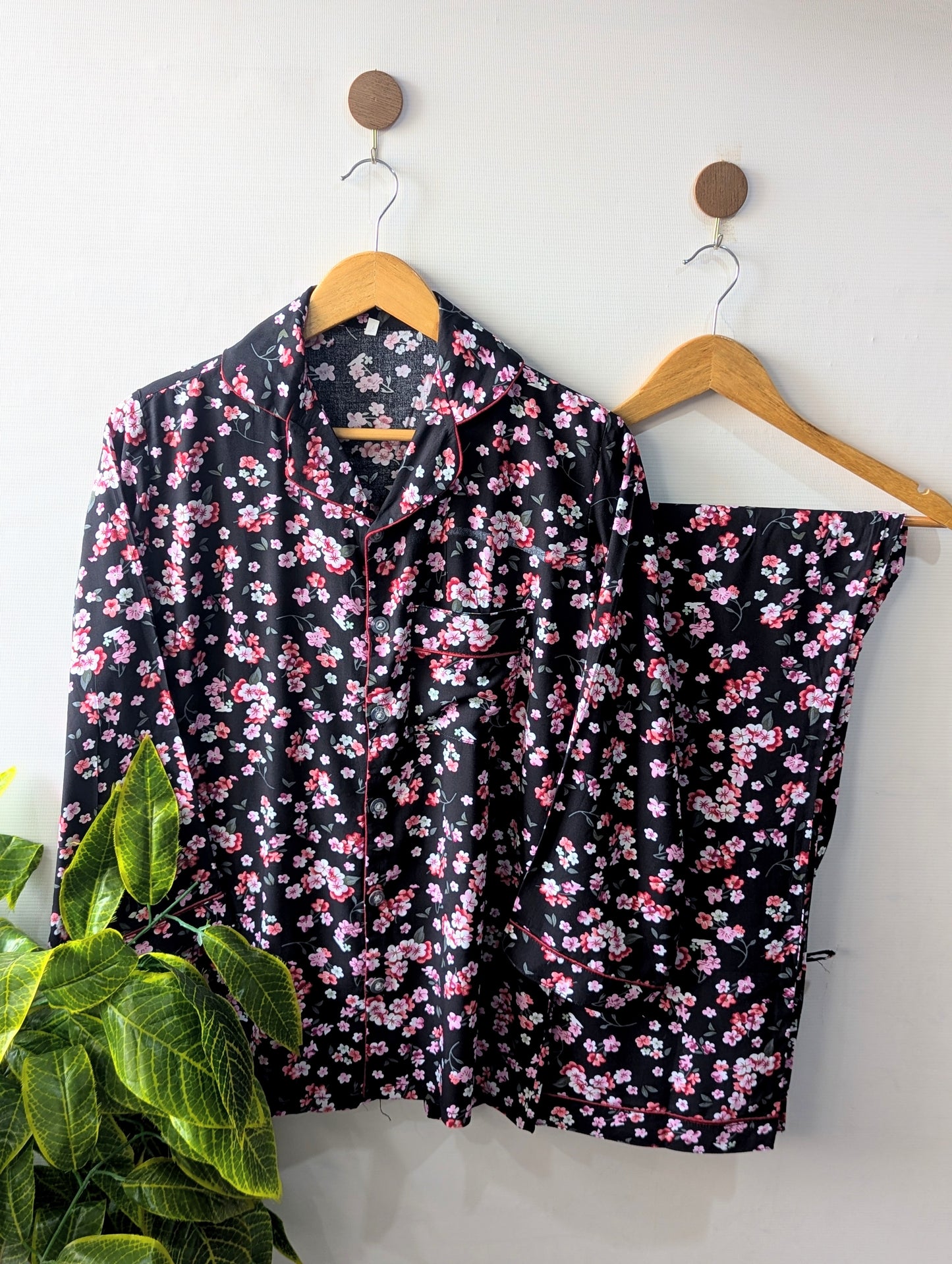 Pinkish Petals Linen PJ Set