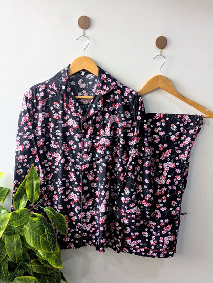 Pinkish Petals Linen PJ Set