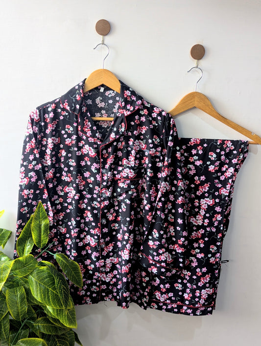 Pinkish Petals Linen PJ Set