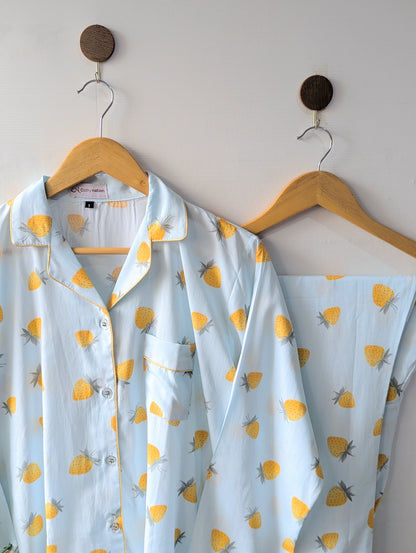 Sky Pineapples Linen PJ Set