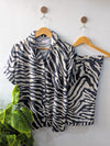 Zebra Linen PJ Set - Half Sleeves