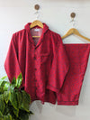 Red Little Hearts Linen PJ Set